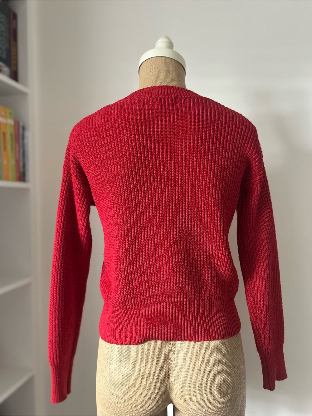 Ardene Red Ribbed Crewneck Sweater - Picture 2 of 4